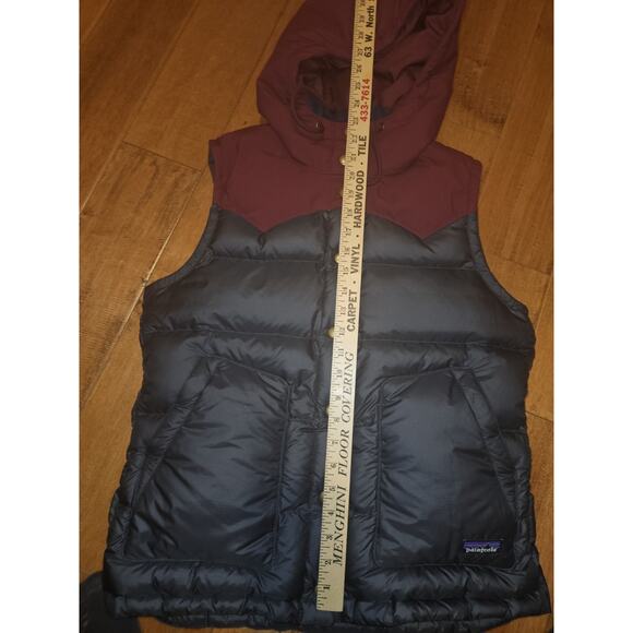 Patagonia Women's Bivy Hooded Vest Smolder Blue Navy/Maroon 27747 Sz Medium EUC - Picture 13 of 13
